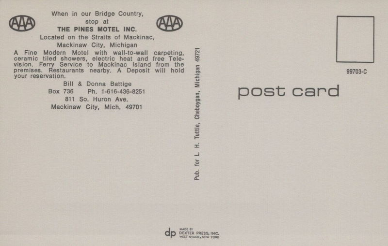 Pines Motel - Vintage Postcard (newer photo)